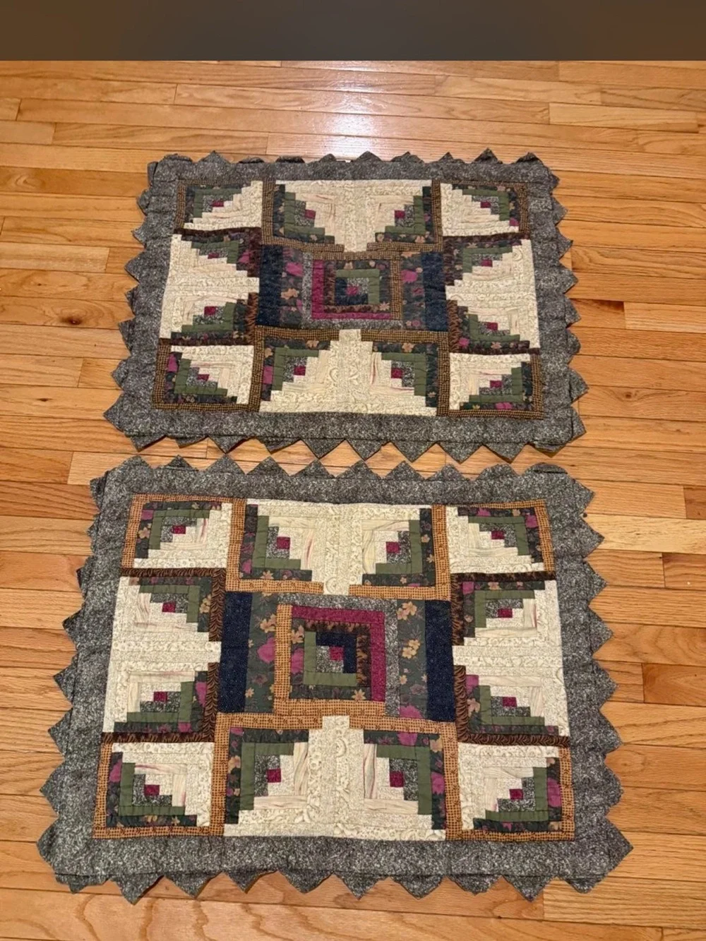 Donna Sharp Rustic Patchwork Log Cabon Quilt Bedspread 2 shams